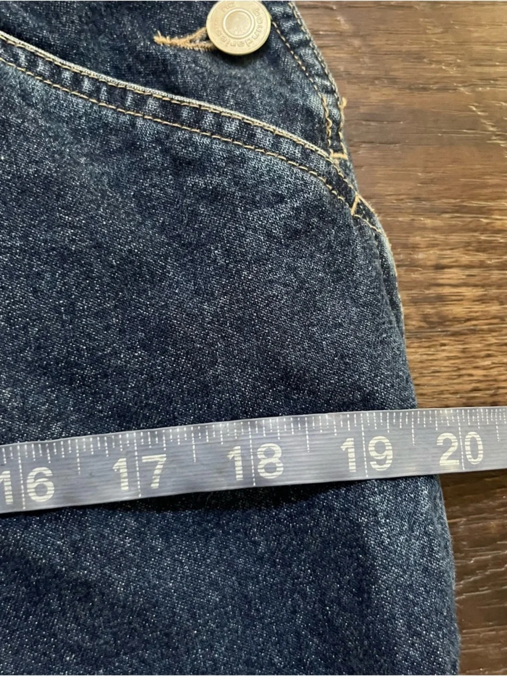 Vintage Y2K No boundaries blue denim jean short overalls shortalls large 11/13 - Picture 7 of 8